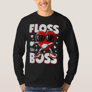 Heart Floss Like A Boss Valentines Day Boys Kids F T-Shirt