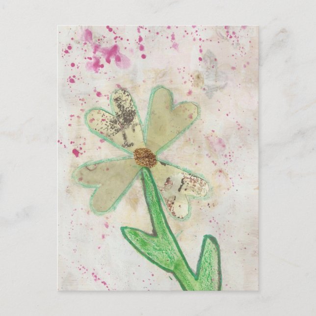 Heart Flower Collage Postcard (Front)