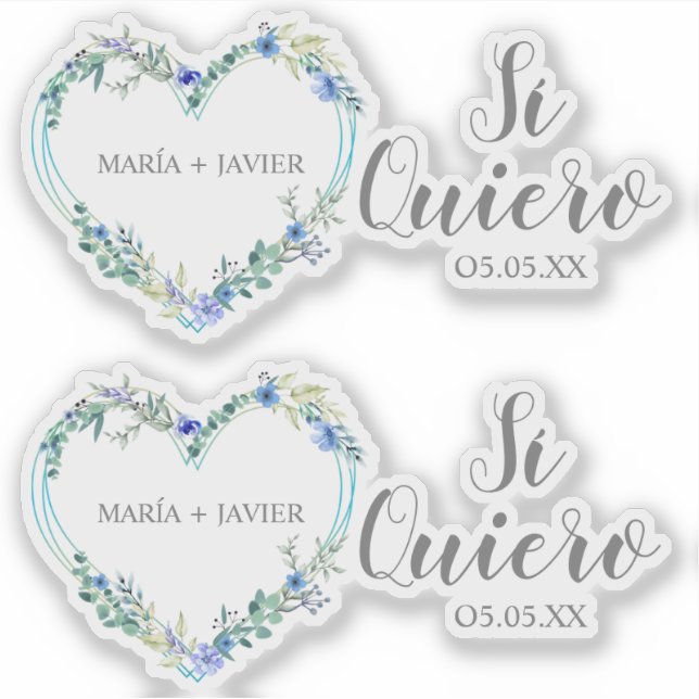 Heart Flower I Do Spanish for Wedding (Front)