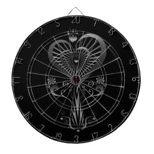Heart Flower - Silver Dartboard