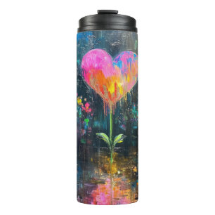 Heart Flower Thermal Tumbler