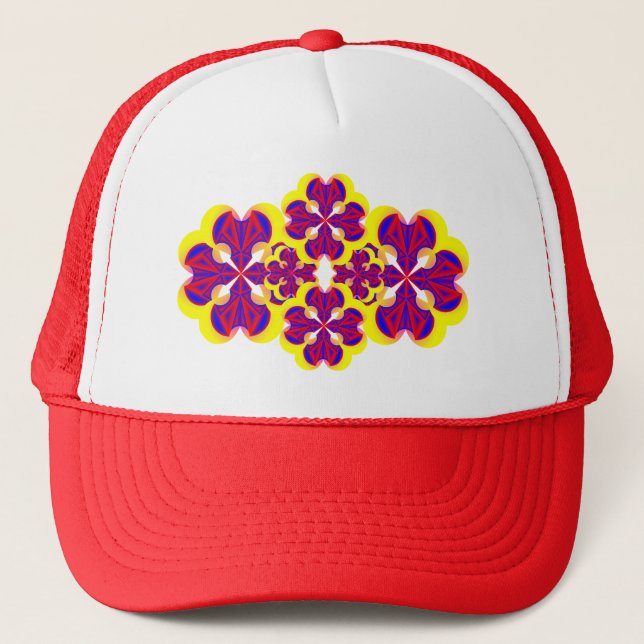 Heart Flowers by Kenneth Yoncich Trucker Hat (Front)