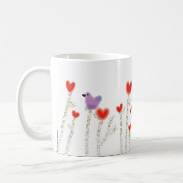 "Heart Flowers" coffee mug (Left)