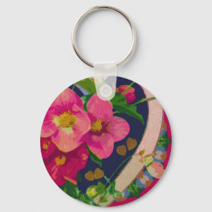 Heart & Flowers Key Ring