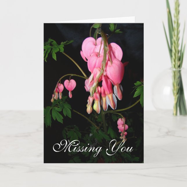 Heart Flowers Missing You Card (Front)