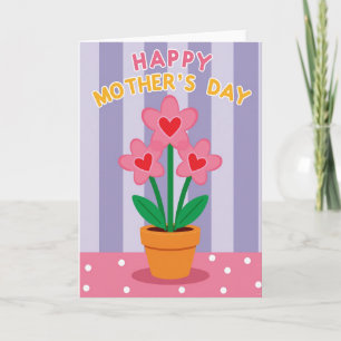 Heart Flowers Mothers Day Card