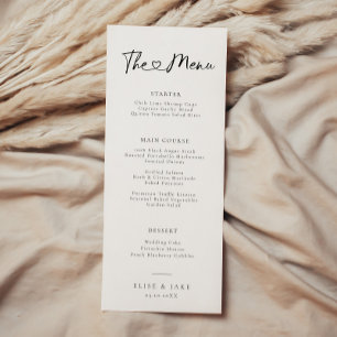 Heart Font Wedding  Menu
