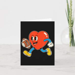 Heart Football Valentines Day Mens Boys Kids Card