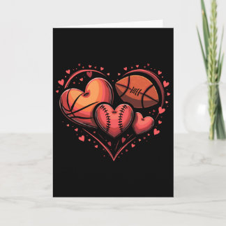 Heart Footll Sketll Sell Valentine’s Day Fun  Card