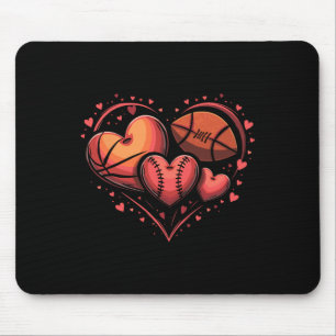 Heart Footll Sketll Sell Valentine’s Day Fun Mouse Pad
