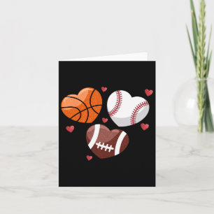 Heart Footll Sketll Sell Valentines Day Boys Mens Card
