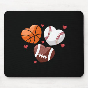 Heart Footll Sketll Sell Valentines Day Boys Men's Mouse Pad