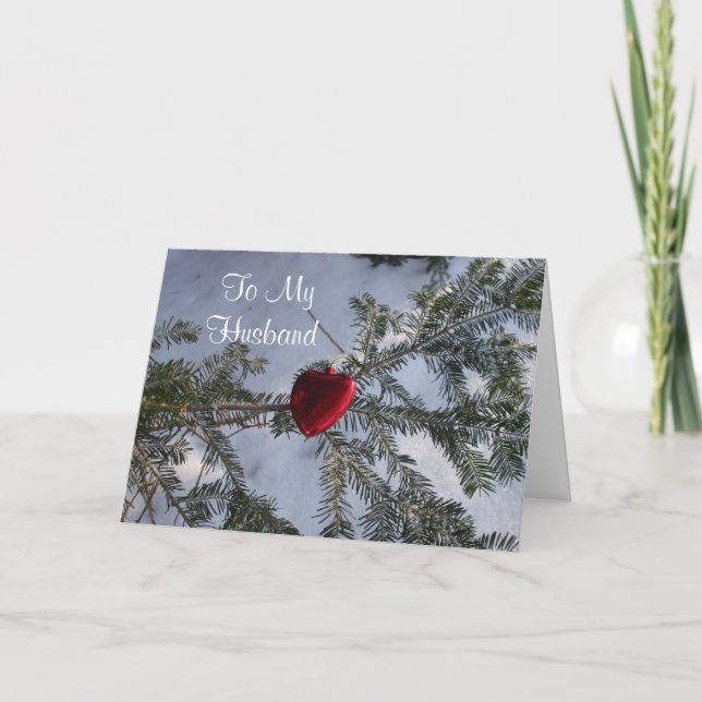 Heart for Husband's Valentine Greeting Holiday Car Card (Front)