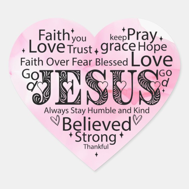 Heart for Jesus Heart Sticker (Front)