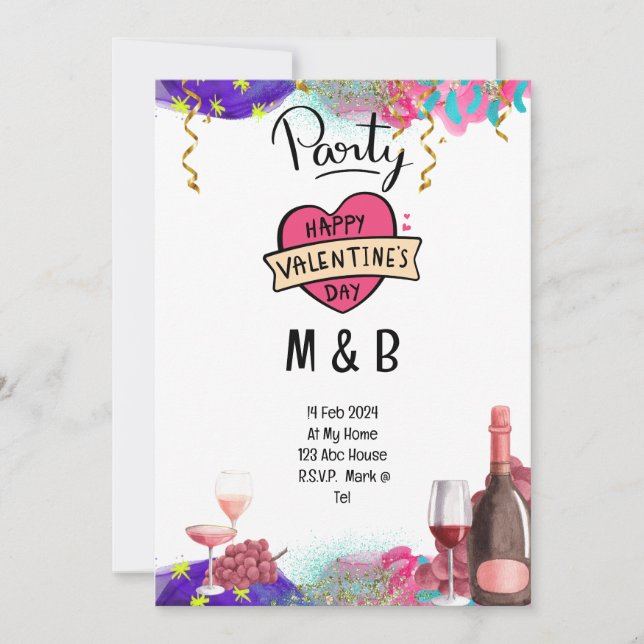 Heart for Valentine's Day [arty save the date Invitation (Front)