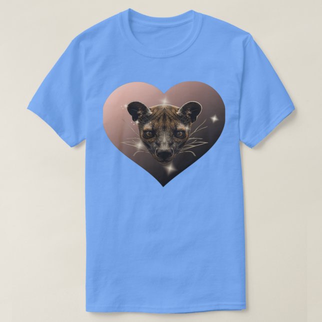Heart fossa face adorable animal designs girl cute T-Shirt (Design Front)
