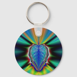 Heart Fractal Key Ring