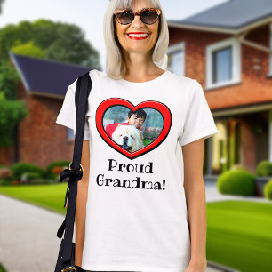 Heart Frame Grandma Photo Mothers Day Personalised T-Shirt