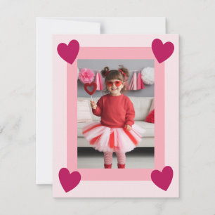 Heart Frame Kid Photo Valentine Card, Child School Card