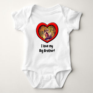 Heart Frame Love Custom Color Photo Baby Bodysuit