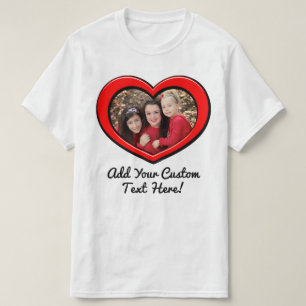Heart Frame Love Custom Color Photo T-Shirt