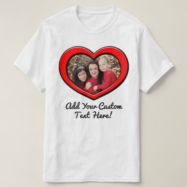 Heart Frame Love Custom Colour Photo T-Shirt (Design Front)