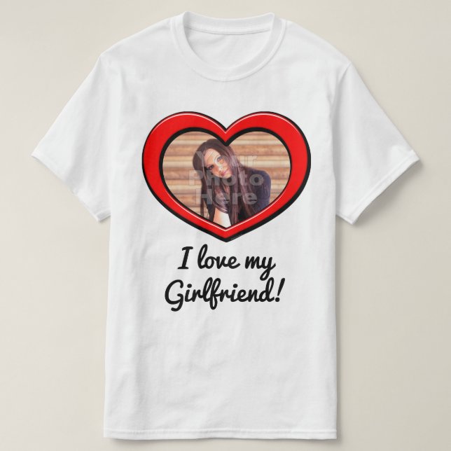 Heart Frame Love Custom Personalised Colour Photo T-Shirt (Design Front)