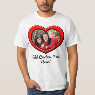 Heart Frame Love Valentines Day Custom Color Photo T-Shirt