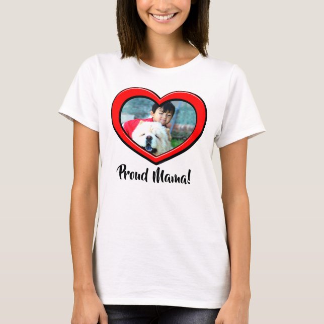 Heart Frame Mama Photo Mother's Day Personalised T T-Shirt (Front)