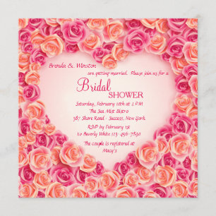 Heart Frame of Roses Invitation