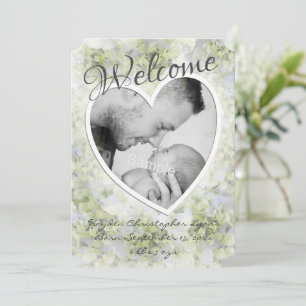 Heart Frame Photo Frame Hydrangea Birth Announcement