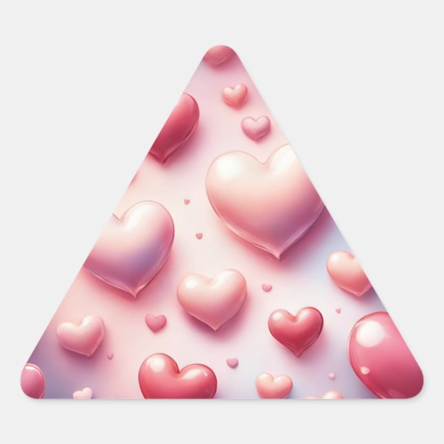Heart Frenzy Triangle Sticker (Front)