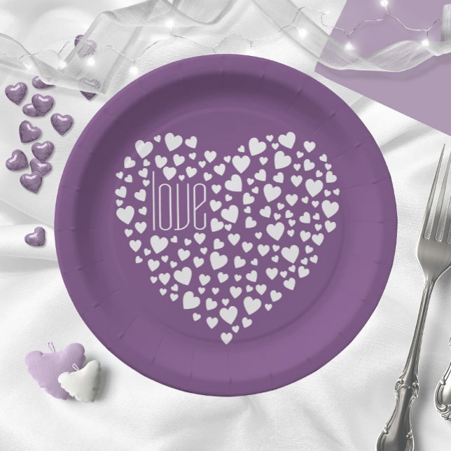 Heart Full of Hearts Love White ID733 Paper Plate (Creator Uploaded)