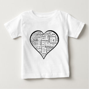 Heart full of Love in Different Languages Baby T-Shirt