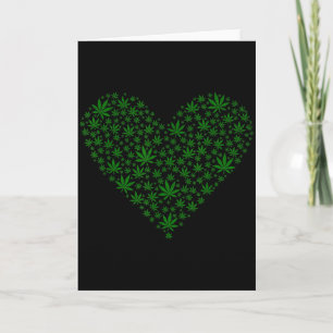 Heart Funny Valentines Day Weed Lover Pot Smoker Card