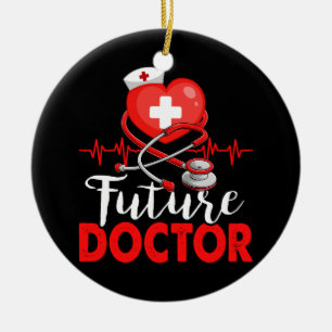 Heart Future Doctor Working Hospital Stethoscope H Ceramic Tree Decoration
