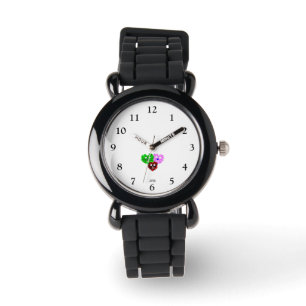 Heart Fuzzies Kid's Silver Glitter Strap Watch