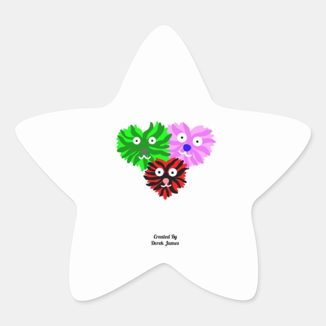 Heart Fuzzies Star Sticker (Front)