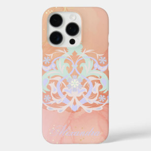 Heart Garden – Blue and Green Floral Art iPhone 16 Pro Case