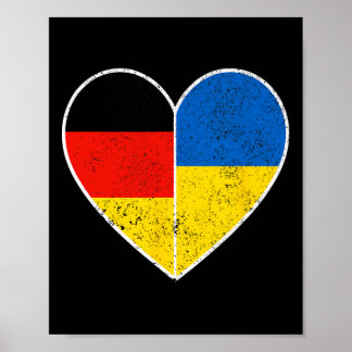 Heart Germany And Ukraine Solidarity Friendship Vi Poster
