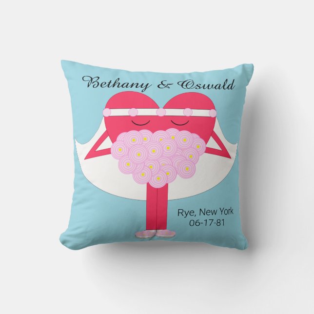 Heart Getting Married: Anniversary Cushion (Front)