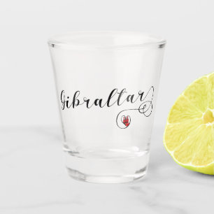Heart Gibraltar Flag, I Love Gibraltar, Llanitos Shot Glass