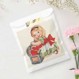 Heart Girl Child Retro Cute Children Favour Bags
