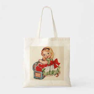 Heart Girl Child Retro Cute Children Tote Bag
