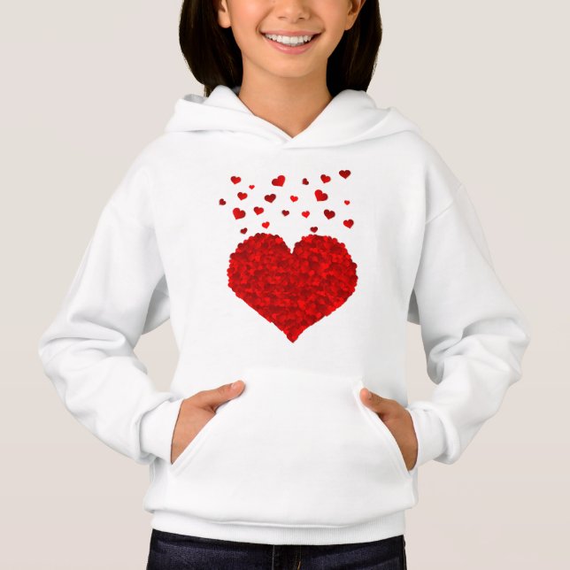 Heart Girl's Pullover Hoodie (Front)