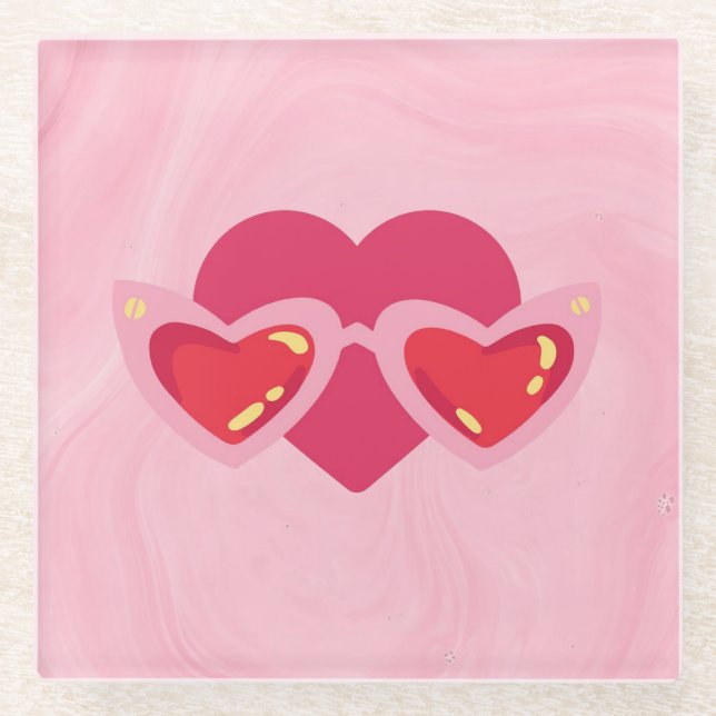 Heart Glass Coaster (Front)