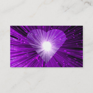 Heart Glow Purple business card white