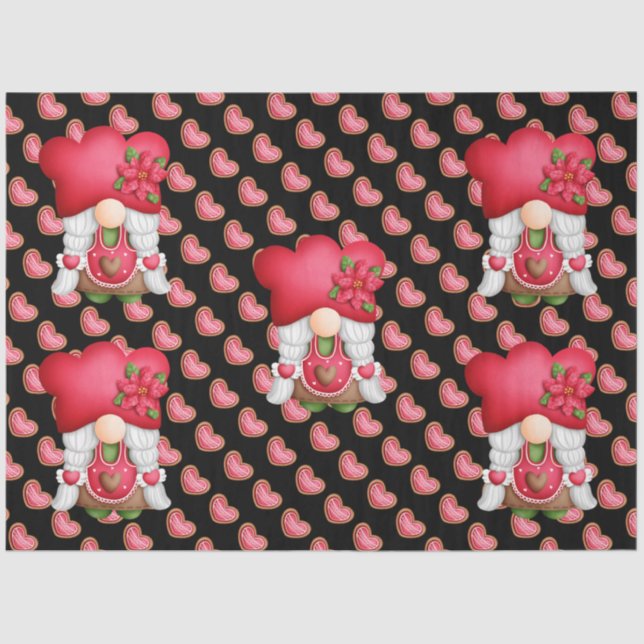 Heart Gnome Customise Colour Tissue Paper (Front)