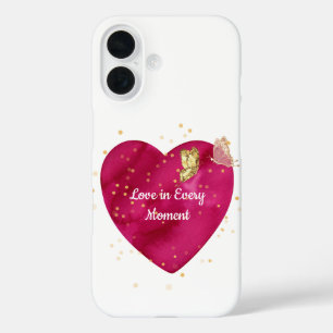 Heart & Gold Butterfly Valentine Phone Case