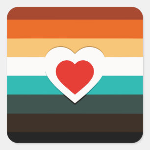 Heart Gradient Square Sticker